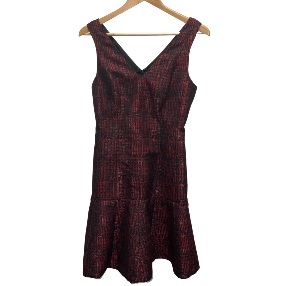 Banana Republic Red & Black Tweed Sleeveless Dress